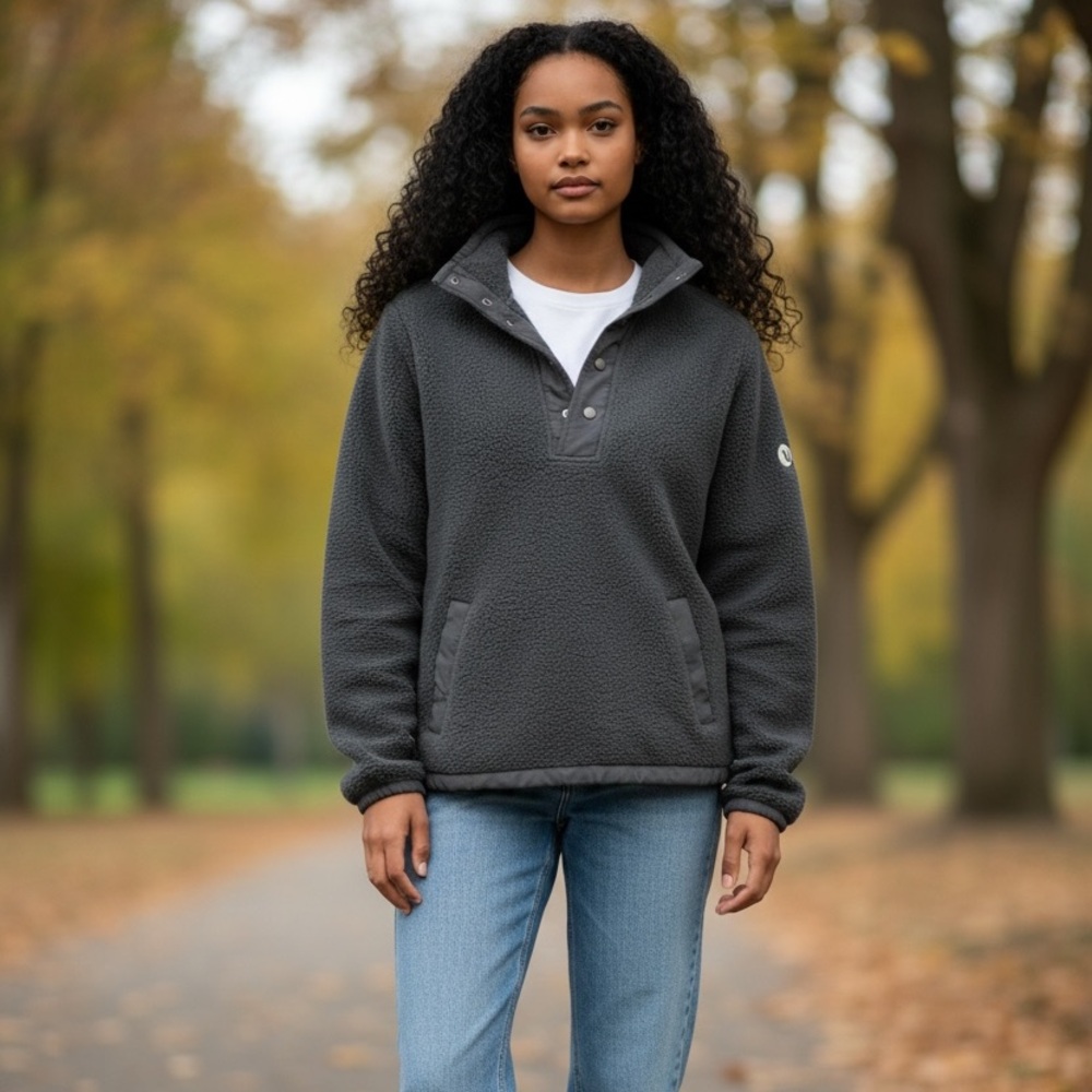 Vuori black pullover fleece women’s hoodie medium
